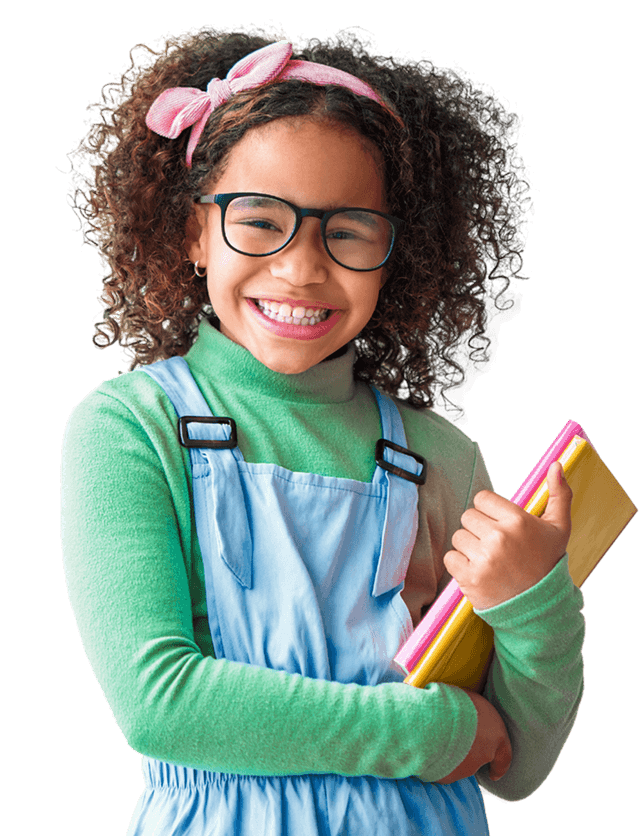 Student smiling with books